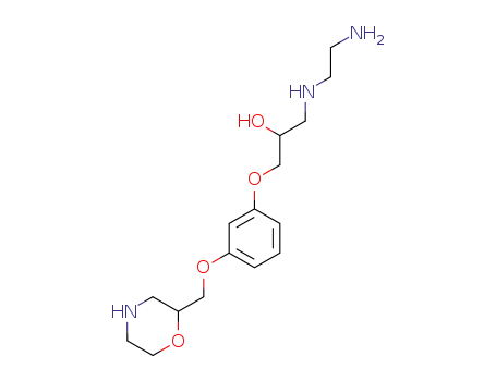 Molecular Structure of 94300-69-3 (1-(2-amino-ethylamino)-3-(3-morpholin-2-ylmethoxy-phenoxy)-propan-2-ol)