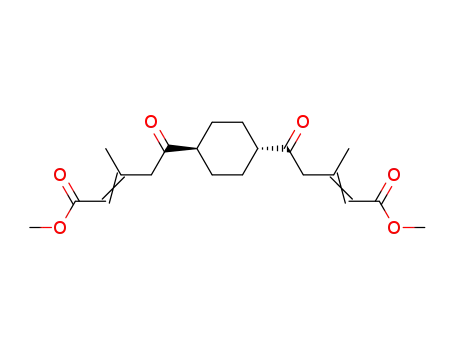 Molecular Structure of 14818-30-5 (trans-1,4-Bis-<1-oxo-3-methyl-4-methoxycarbonyl-buten-(3)-yl>-cyclohexan)