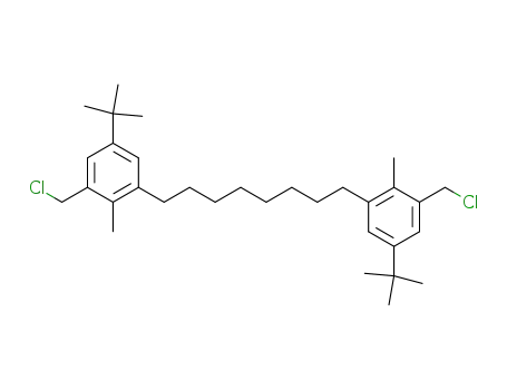 Molecular Structure of 143121-16-8 (Benzene,
1,1'-(1,8-octanediyl)bis[3-(chloromethyl)-5-(1,1-dimethylethyl)-2-methyl-)