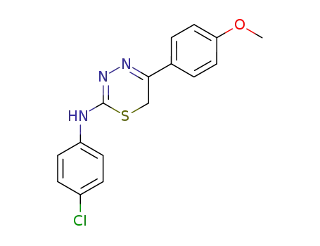 Molecular Structure of 22177-09-9 ((4-chloro-phenyl)-[5-(4-methoxy-phenyl)-6<i>H</i>-[1,3,4]thiadiazin-2-yl]-amine)