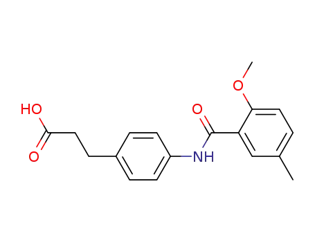 β-[4-(2-methoxy-5-methylbenzamido)-phenyl]-propionic acid