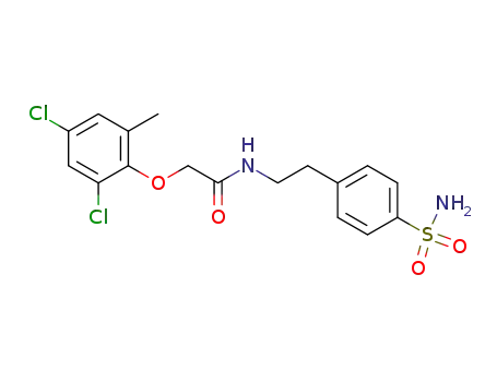 Molecular Structure of 25199-40-0 (2-(2,4-Dichloro-6-methyl-phenoxy)-N-[2-(4-sulfamoyl-phenyl)-ethyl]-acetamide)