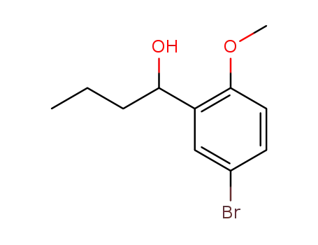 Molecular Structure of 137464-94-9 (Benzenemethanol, 5-bromo-2-methoxy-a-propyl-)