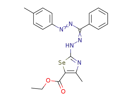4-methyl-2-(3-phenyl-5-<i>p</i>-tolyl-formazan-1-yl)-selenazole-5-carboxylic acid ethyl ester