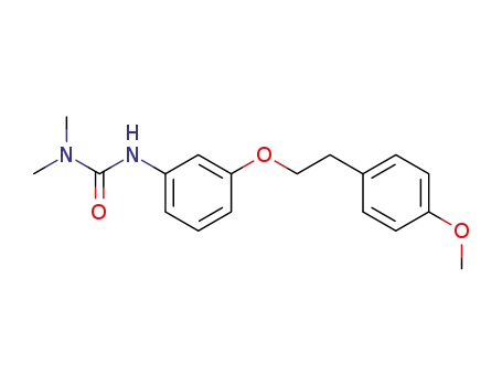 Molecular Structure of 70859-51-7 (3-{3-[2-(4-Methoxy-phenyl)-ethoxy]-phenyl}-1,1-dimethyl-urea)