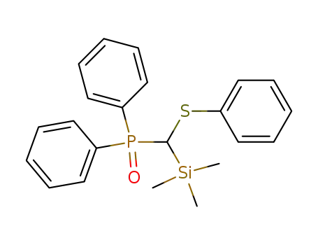 Molecular Structure of 87762-60-5 (Phosphine oxide, diphenyl[(phenylthio)(trimethylsilyl)methyl]-)