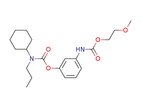 Molecular Structure of 64090-64-8 (Carbamic acid, cyclohexylpropyl-,
3-[[(2-methoxyethoxy)carbonyl]amino]phenyl ester)