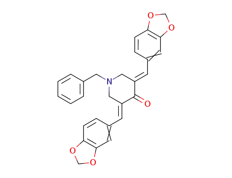Molecular Structure of 2410-41-5 (3,5-bis-benzo[1,3]dioxol-5-ylmethylene-1-benzyl-piperidin-4-one)