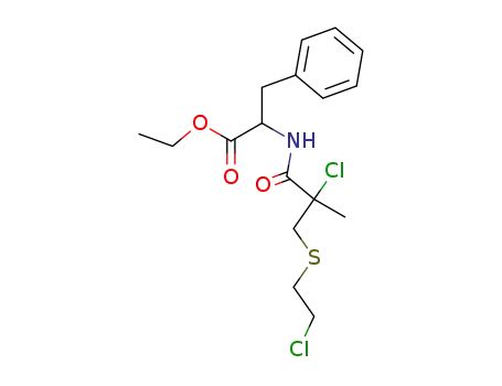 2-[2-Chloro-3-(2-chloro-ethylsulfanyl)-2-methyl-propionylamino]-3-phenyl-propionic acid ethyl ester