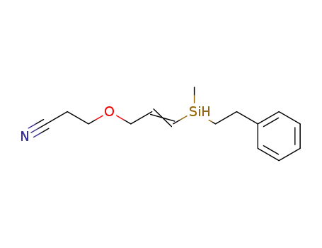 Molecular Structure of 62172-15-0 (Propanenitrile, 3-[[3-[methyl(2-phenylethyl)silyl]-2-propenyl]oxy]-)