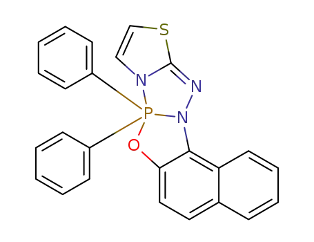 Molecular Structure of 65149-48-6 (8,8-diphenyl-8λ<sup>5</sup>-naphtho[1',2':4,5][1,3,2]oxazaphospholo[3,2-<i>b</i>]thiazolo[3,2-<i>d</i>][1,2,4,3]triazaphosphole)
