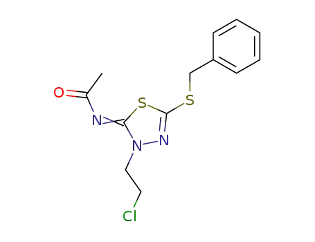 <i>N</i>-[5-benzylsulfanyl-3-(2-chloro-ethyl)-3<i>H</i>-[1,3,4]thiadiazol-2-ylidene]-acetamide