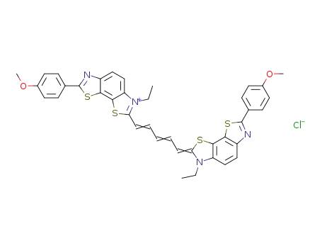 1,5-bis-[3-ethyl-7-(4-methoxy-phenyl)-benzo[1,2-<i>d</i>;4,3-<i>d</i>']bisthiazol-2-yl]-pentamethinium; chloride
