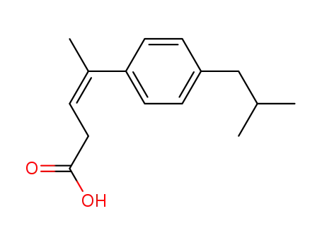 Molecular Structure of 51493-44-8 (4-(4-isobutylphenyl)pent-3-enoic acid)