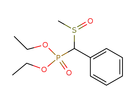 Molecular Structure of 87762-98-9 (Phosphonic acid, [(methylsulfinyl)phenylmethyl]-, diethyl ester)