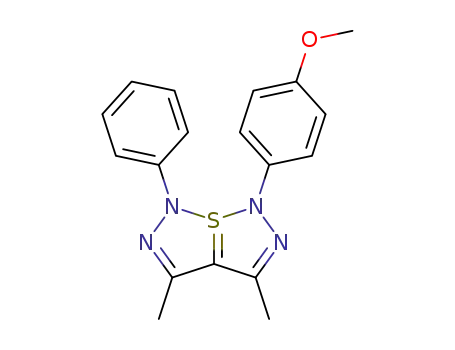 1-(4-methoxy-phenyl)-3,4-dimethyl-6-phenyl-1,6-dihydro-7λ<sup>4</sup>-[1,2,3]thiadiazolo[5,1-<i>e</i>][1,2,3]thiadiazole