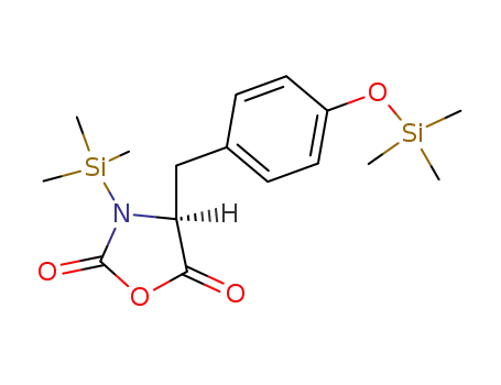 Molecular Structure of 34545-71-6 ((<i>S</i>)-3-trimethylsilanyl-4-(4-trimethylsilanyloxy-benzyl)-oxazolidine-2,5-dione)
