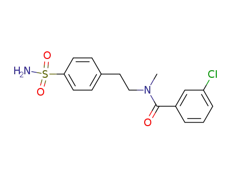 Molecular Structure of 54198-67-3 (3-Chloro-N-methyl-N-[2-(4-sulfamoyl-phenyl)-ethyl]-benzamide)