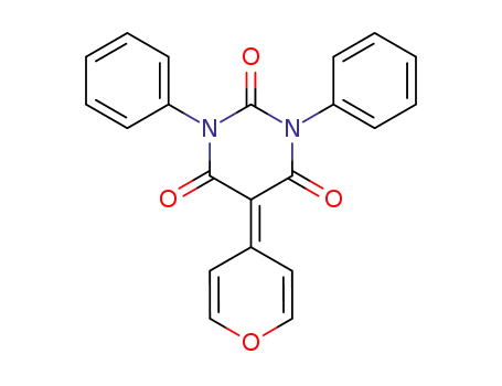 Molecular Structure of 21147-72-8 (1,3-diphenyl-5-pyran-4-ylidene-pyrimidine-2,4,6-trione)