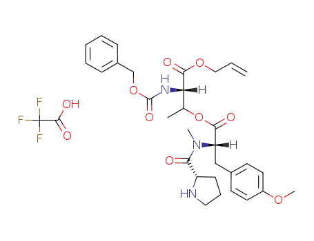 (S)-2-Benzyloxycarbonylamino-3-{(S)-3-(4-methoxy-phenyl)-2-[methyl-((S)-pyrrolidine-2-carbonyl)-amino]-propionyloxy}-butyric acid allyl ester; compound with trifluoro-acetic acid