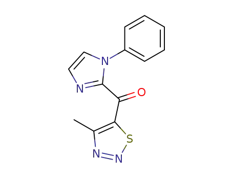 Molecular Structure of 62366-50-1 (Methanone, (4-methyl-1,2,3-thiadiazol-5-yl)(1-phenyl-1H-imidazol-2-yl)-)
