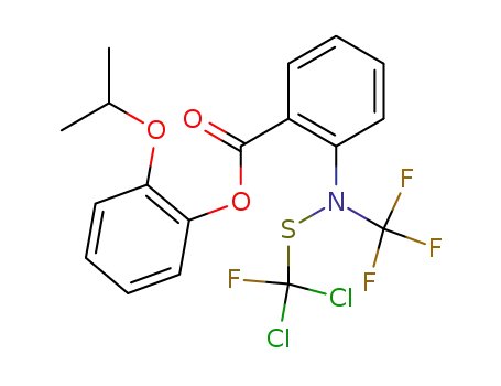 Molecular Structure of 53325-95-4 (2-[(Dichloro-fluoro-methylsulfanyl)-trifluoromethyl-amino]-benzoic acid 2-isopropoxy-phenyl ester)
