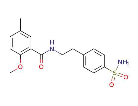 Molecular Structure of 59477-52-0 (Benzamide, N-[2-[4-(aminosulfonyl)phenyl]ethyl]-2-methoxy-5-methyl-)