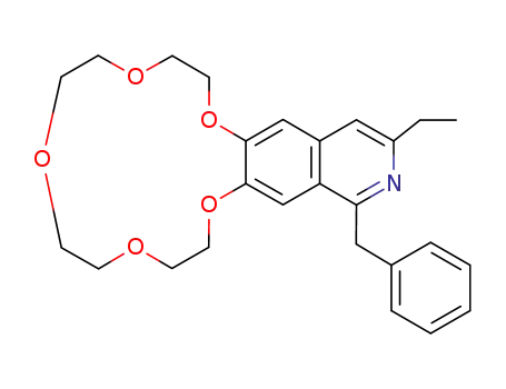 1-benzyl-3-ethyl-7,8,10,11,13,14,16,17-octahydro-6,9,12,15,18-pentaoxa-2-aza-cyclopentadeca[<i>b</i>]naphthalene