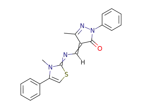 5-methyl-4-[(3-methyl-4-phenyl-3<i>H</i>-thiazol-2-ylideneamino)-methylene]-2-phenyl-2,4-dihydro-pyrazol-3-one