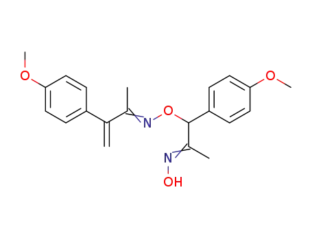 Molecular Structure of 24038-10-6 (O-<1-(p-Methoxy-phenyl)-2-hydroxy-imino-propyl>-2-<p-methoxy-phenyl>-buten-(1)-on-(3)-oxim)