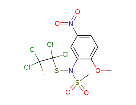 N-(2-Methoxy-5-nitro-phenyl)-N-(1,1,2,2-tetrachloro-2-fluoro-ethylsulfanyl)-methanesulfonamide