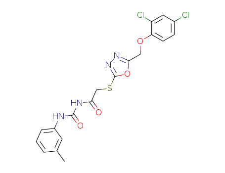 2-[5-(2,4-dichloro-phenoxymethyl)-[1,3,4]oxadiazol-2-ylsulfanyl]-<i>N</i>-<i>m</i>-tolylcarbamoyl-acetamide