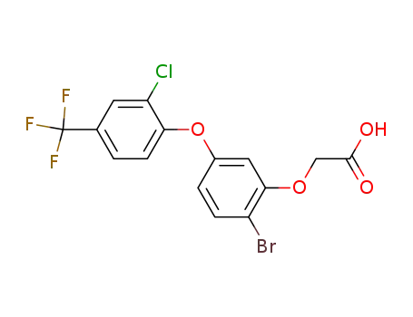 Molecular Structure of 62915-66-6 (Acetic acid, [2-bromo-5-[2-chloro-4-(trifluoromethyl)phenoxy]phenoxy]-)