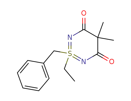 Molecular Structure of 37417-79-1 (1-benzyl-1-ethyl-4,4-dimethyl-1λ<sup>4</sup>δ<sup>2</sup>-[1,2,6]thiadiazine-3,5-dione)