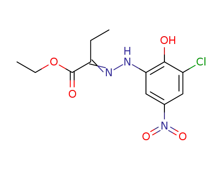 2-(5-Nitro-3-chlor-2-hydroxy-phenylhydrazono)-buttersaeure-ethylester