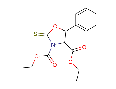 Molecular Structure of 50684-98-5 (3,4-Oxazolidinedicarboxylic acid, 5-phenyl-2-thioxo-, diethyl ester,
trans-)