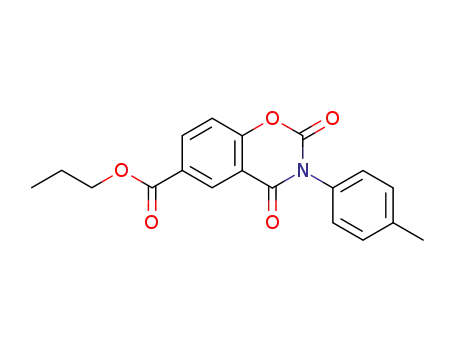 2,4-dioxo-3-<i>p</i>-tolyl-3,4-dihydro-2<i>H</i>-benzo[<i>e</i>][1,3]oxazine-6-carboxylic acid propyl ester