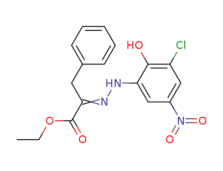Molecular Structure of 20036-78-6 (3-Phenyl-2-(5-nitro-3-chlor-2-hydroxyphenylhydrazono)-propionsaeureaethylester)