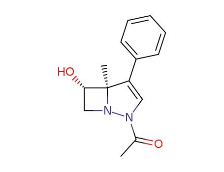 2-acetyl-5-methyl-4-phenyl-1,2-diaza-bicyclo[3.2.0]hept-3-en-6-ol