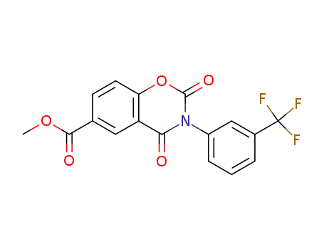 2,4-dioxo-3-(3-trifluoromethyl-phenyl)-3,4-dihydro-2<i>H</i>-benzo[<i>e</i>][1,3]oxazine-6-carboxylic acid methyl ester