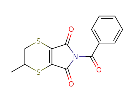 Molecular Structure of 62582-84-7 (5H-1,4-Dithiino[2,3-c]pyrrole-5,7(6H)-dione,
6-benzoyl-2,3-dihydro-2-methyl-)