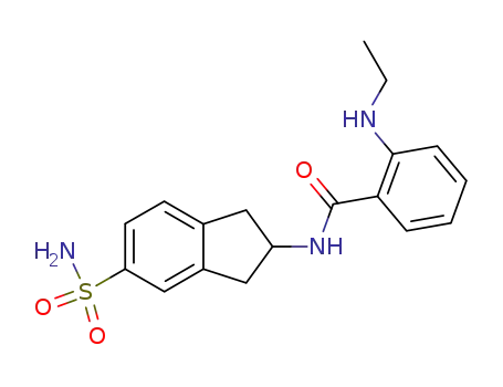 2-Ethylamino-N-(5-sulfamoyl-indan-2-yl)-benzamide