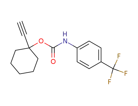 Molecular Structure of 23794-71-0 ((4-Trifluoromethyl-phenyl)-carbamic acid 1-ethynyl-cyclohexyl ester)