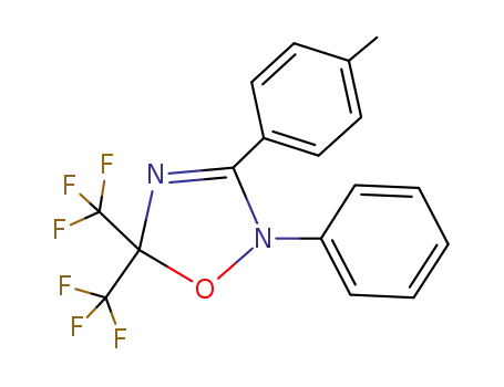 Molecular Structure of 62457-68-5 (1,2,4-Oxadiazole,
2,5-dihydro-3-(4-methylphenyl)-2-phenyl-5,5-bis(trifluoromethyl)-)