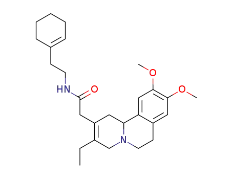 Molecular Structure of 120499-27-6 ((3-ethyl-9,10-dimethoxy-1,6,7,11b-tetrahydro-4<i>H</i>-pyrido[2,1-<i>a</i>]isoquinolin-2-yl)-acetic acid-(2-cyclohex-1-enyl-ethylamide))