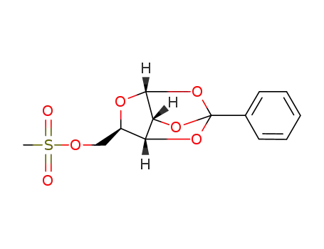 Molecular Structure of 108878-15-5 (<i>O</i><sup>5</sup>-methanesulfonyl-<i>O</i><sup>1</sup>,<i>O</i><sup>2</sup>,<i>O</i><sup>3</sup>-phenylmethanetriyl-α-D-ribofuranose)