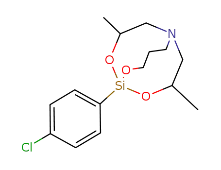 Molecular Structure of 76666-26-7 (1-(4-chloro-phenyl)-8,11-dimethyl-2,9,10-trioxa-6-aza-1-sila-bicyclo[4.3.3]dodecane)