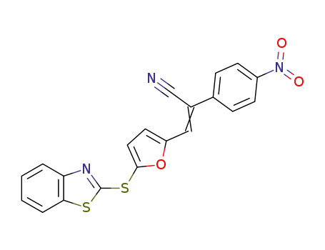 Molecular Structure of 65807-52-5 (3-(5-benzothiazol-2-ylsulfanyl-furan-2-yl)-2-(4-nitro-phenyl)-acrylonitrile)