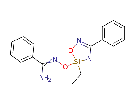 Molecular Structure of 56569-46-1 (<i>N</i>-(2-ethyl-4-phenyl-2,3-dihydro-[1,3,5,2]oxadiazasilol-2-yloxy)-benzamidine)