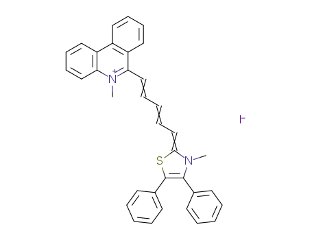 5-methyl-6-[5-(3-methyl-4,5-diphenyl-3<i>H</i>-thiazol-2-ylidene)-penta-1,3-dienyl]-phenanthridinium; iodide
